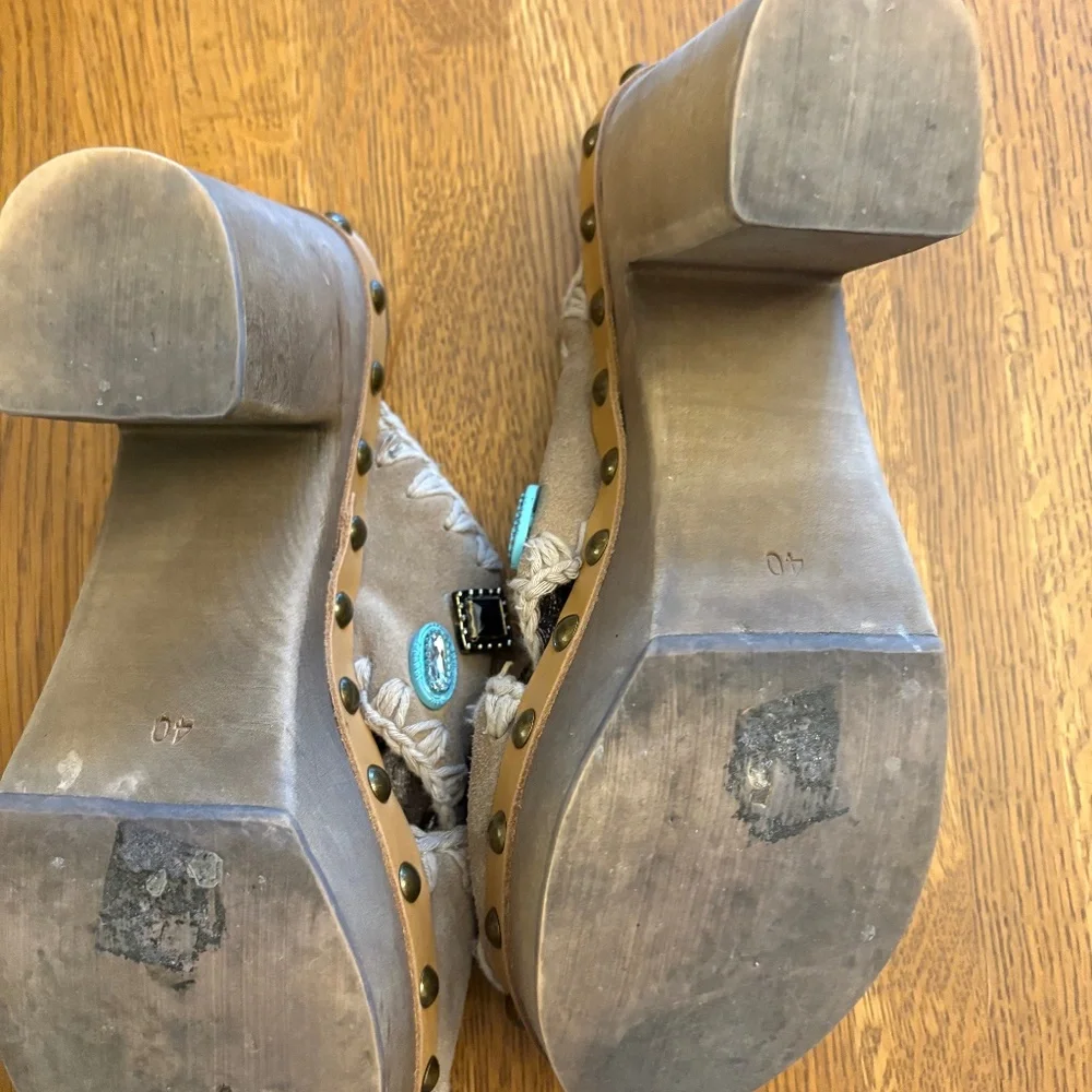 Mou jewel wood heel sandals - Picture 4 of 8